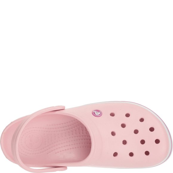 CROCS UNISEX CROCKBAND CLOGS, PEARL PINK/WILD ORCHID, 10 US WOMEN - Picture 3 of 5